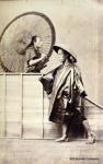 Shimooka, Renjo c.1865-70 "Farmer and Man with Umbrella"
