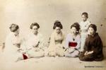 K Ogawa c.1880 "Five Seated Women"